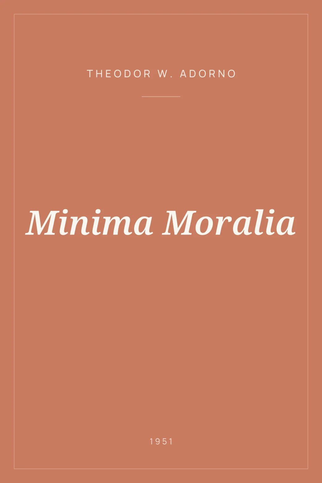 Portada de Minima Moralia