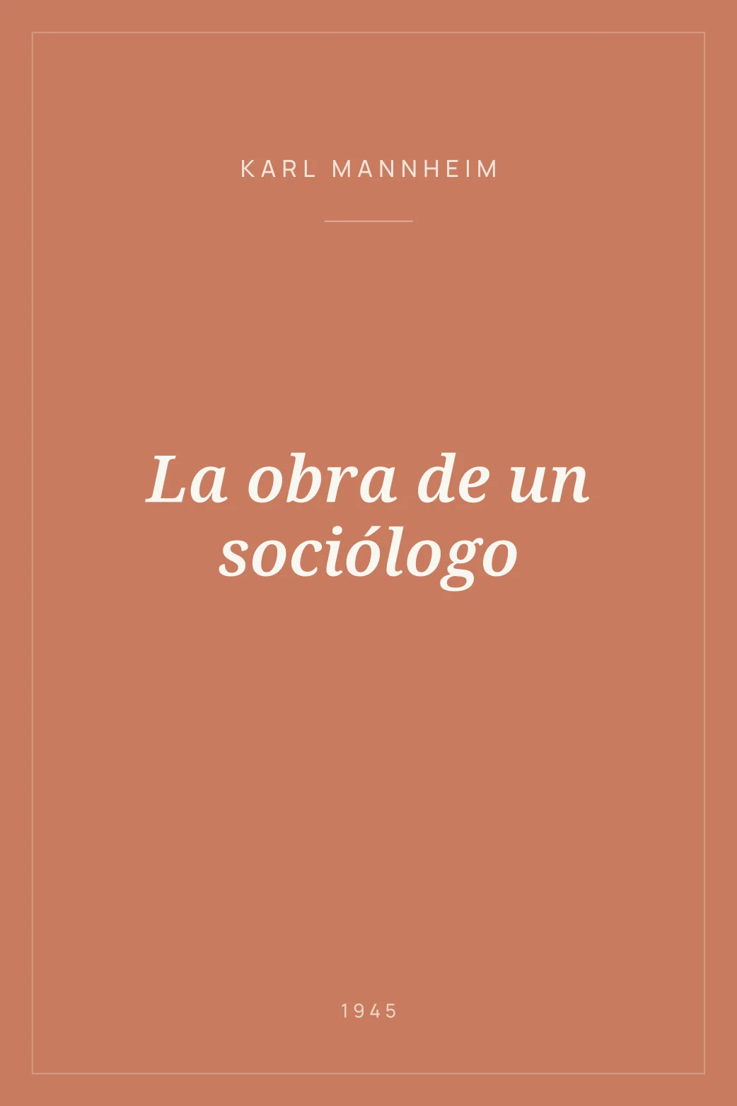 Portada de La obra de un sociólogo