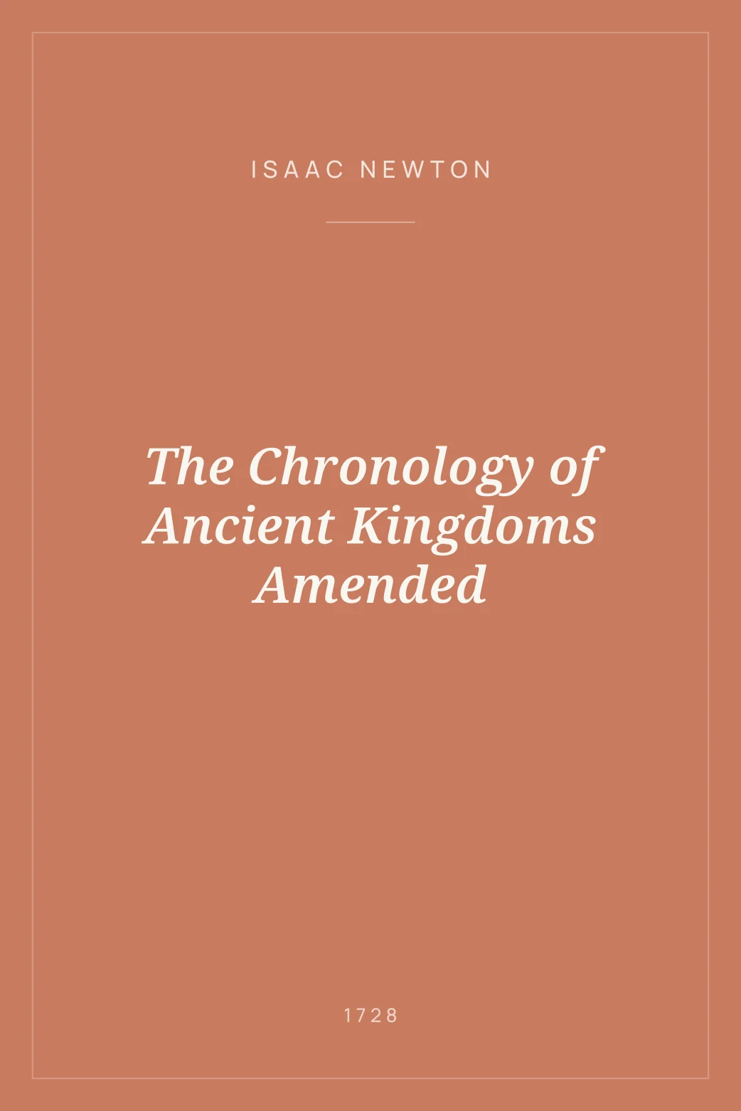 Portada de The Chronology of Ancient Kingdoms Amended