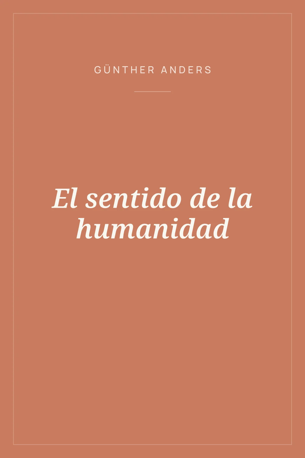Portada de El sentido de la humanidad