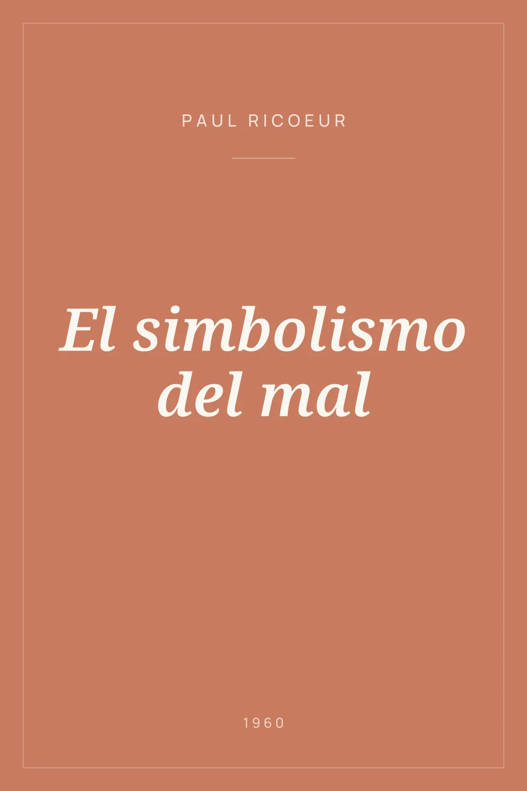 Portada de El simbolismo del mal