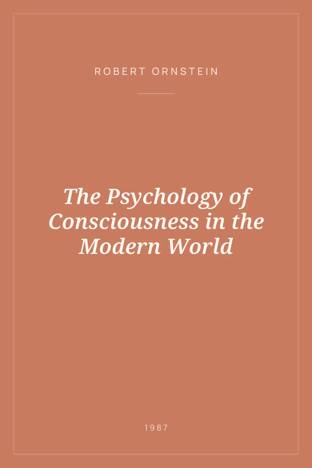 Portada de The Psychology of Consciousness in the Modern World