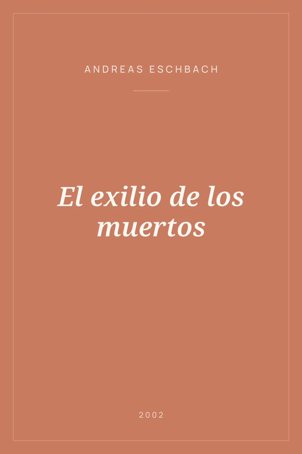 Portada de El exilio de los muertos
