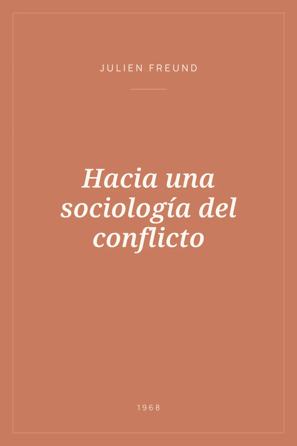 Portada de Hacia una sociología del conflicto