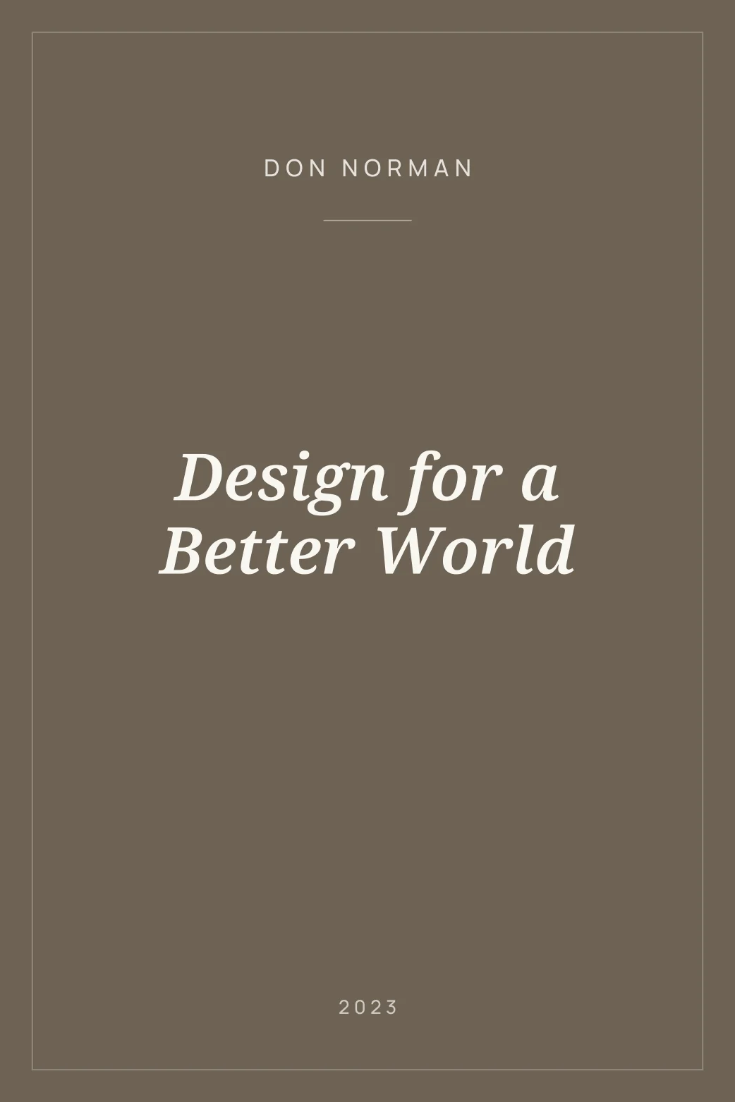 Portada de Design for a Better World