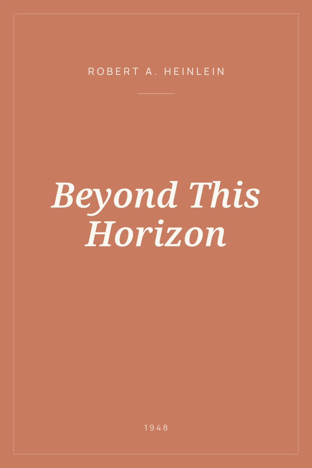 Portada de Beyond This Horizon