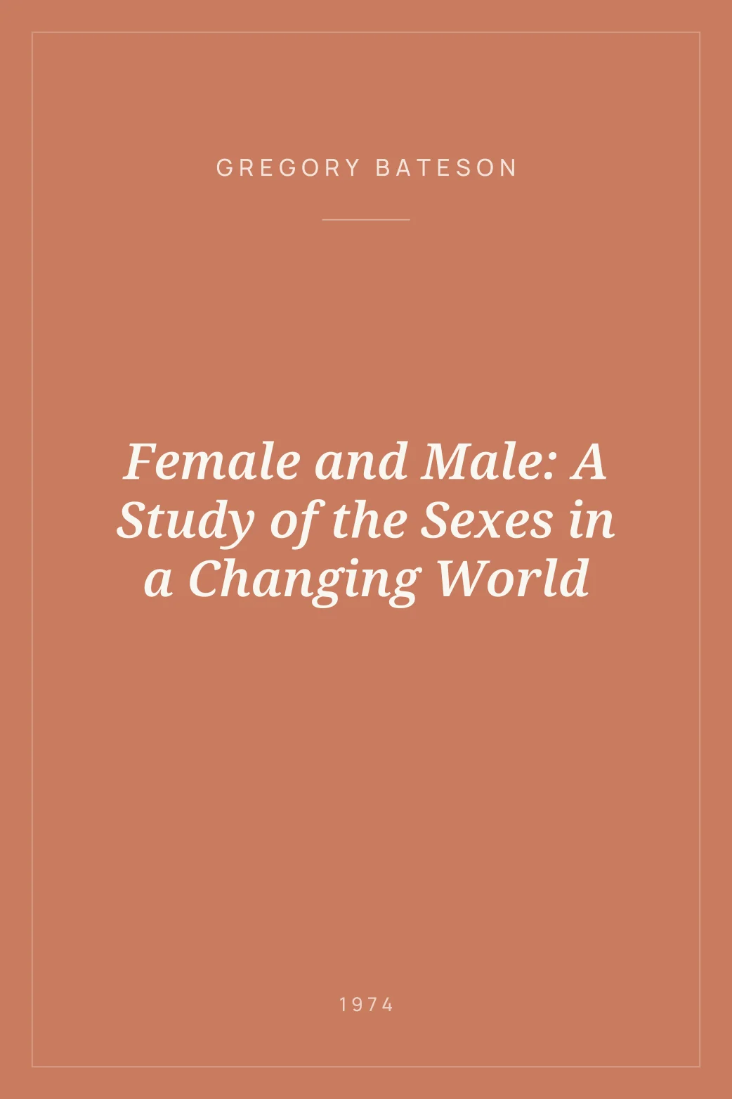Portada de Female and Male: A Study of the Sexes in a Changing World