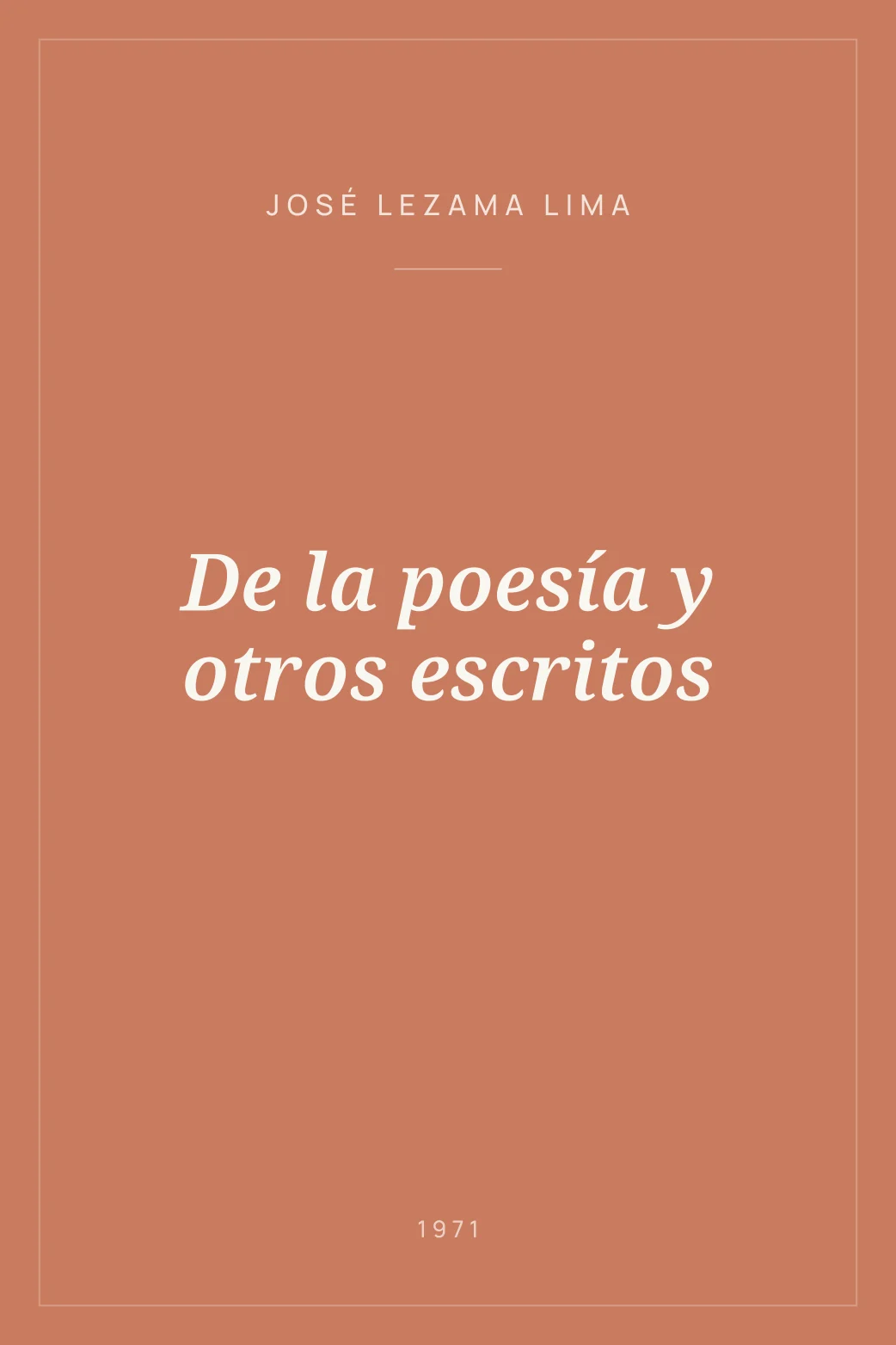 Portada de De la poesía y otros escritos