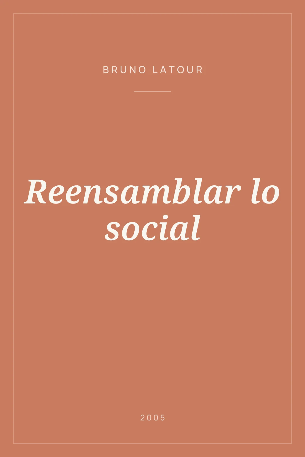 Portada de Reensamblar lo social