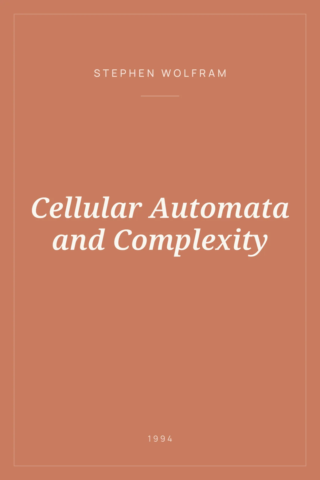 Portada de Cellular Automata and Complexity
