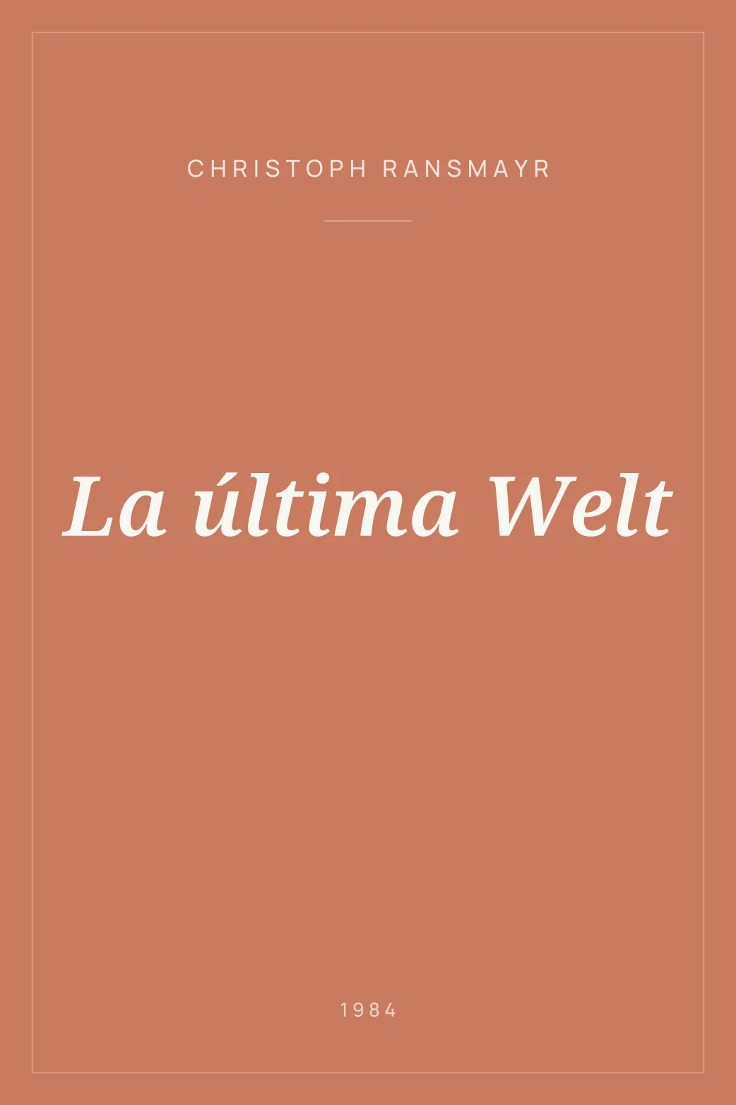 Portada de La última Welt