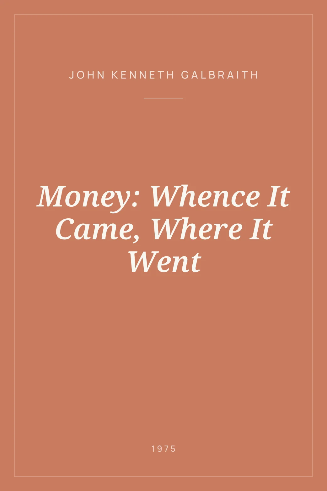 Portada de Money: Whence It Came, Where It Went