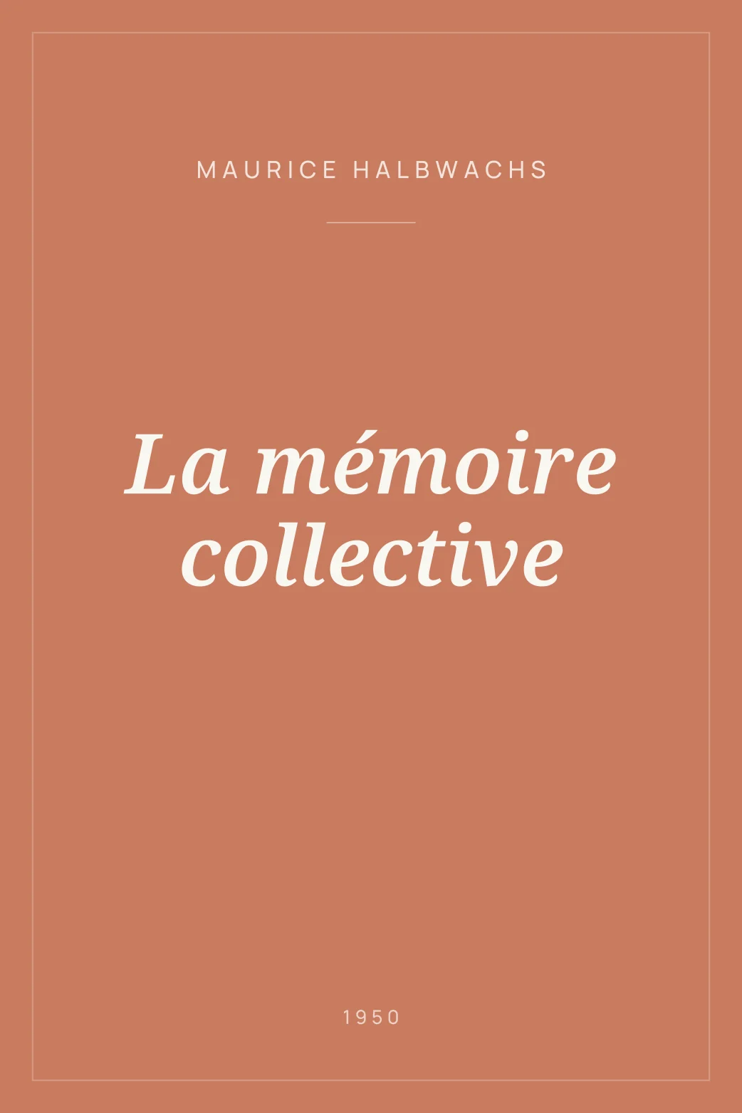 Portada de La mémoire collective