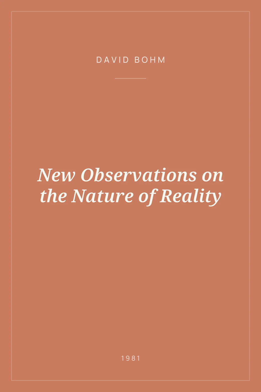Portada de New Observations on the Nature of Reality