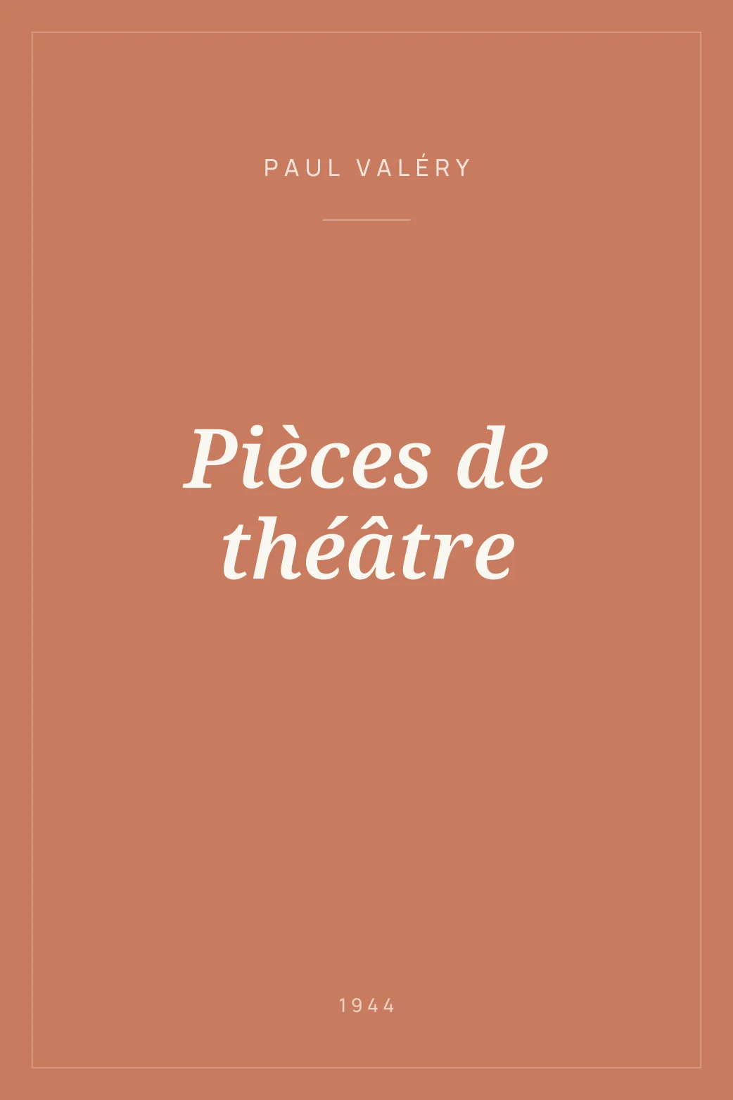 Portada de Pièces de théâtre