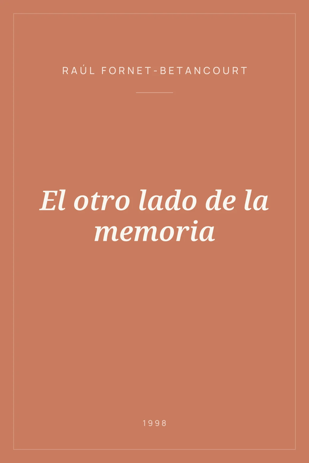 Portada de El otro lado de la memoria