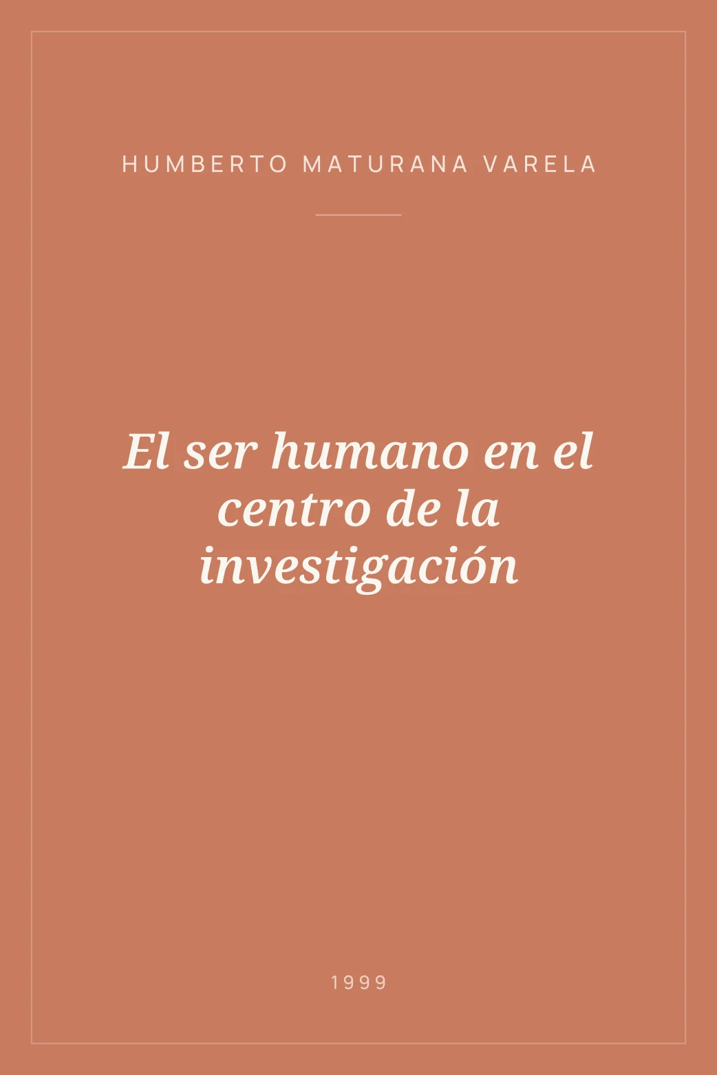 Portada de El ser humano en el centro de la investigación