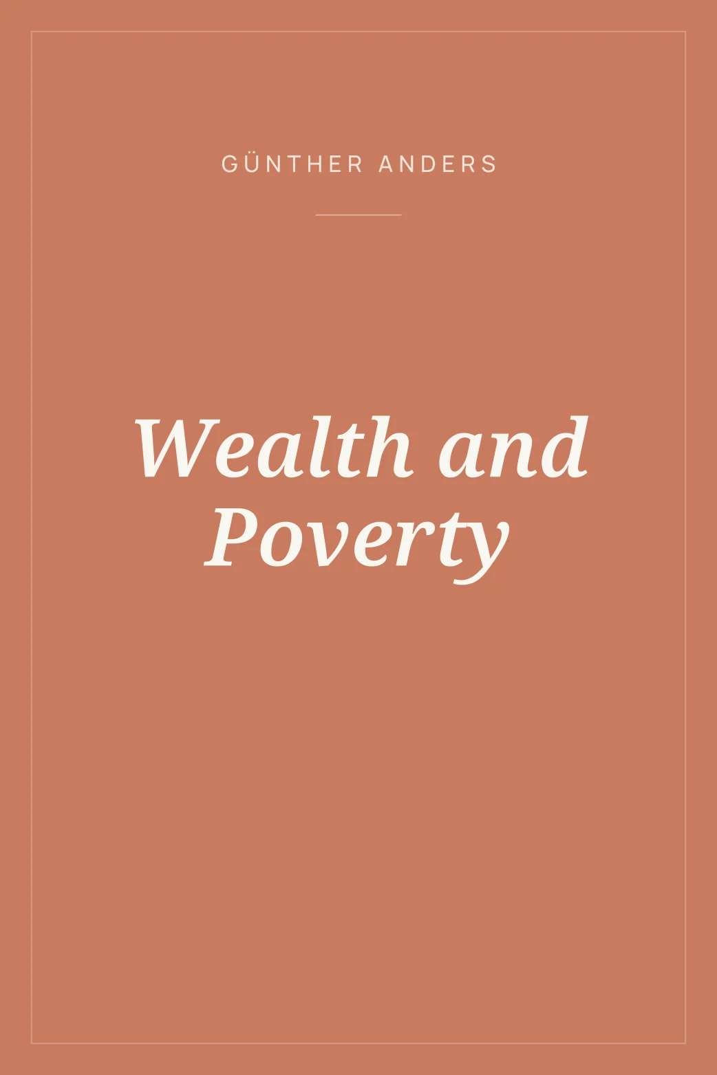 Portada de Wealth and Poverty