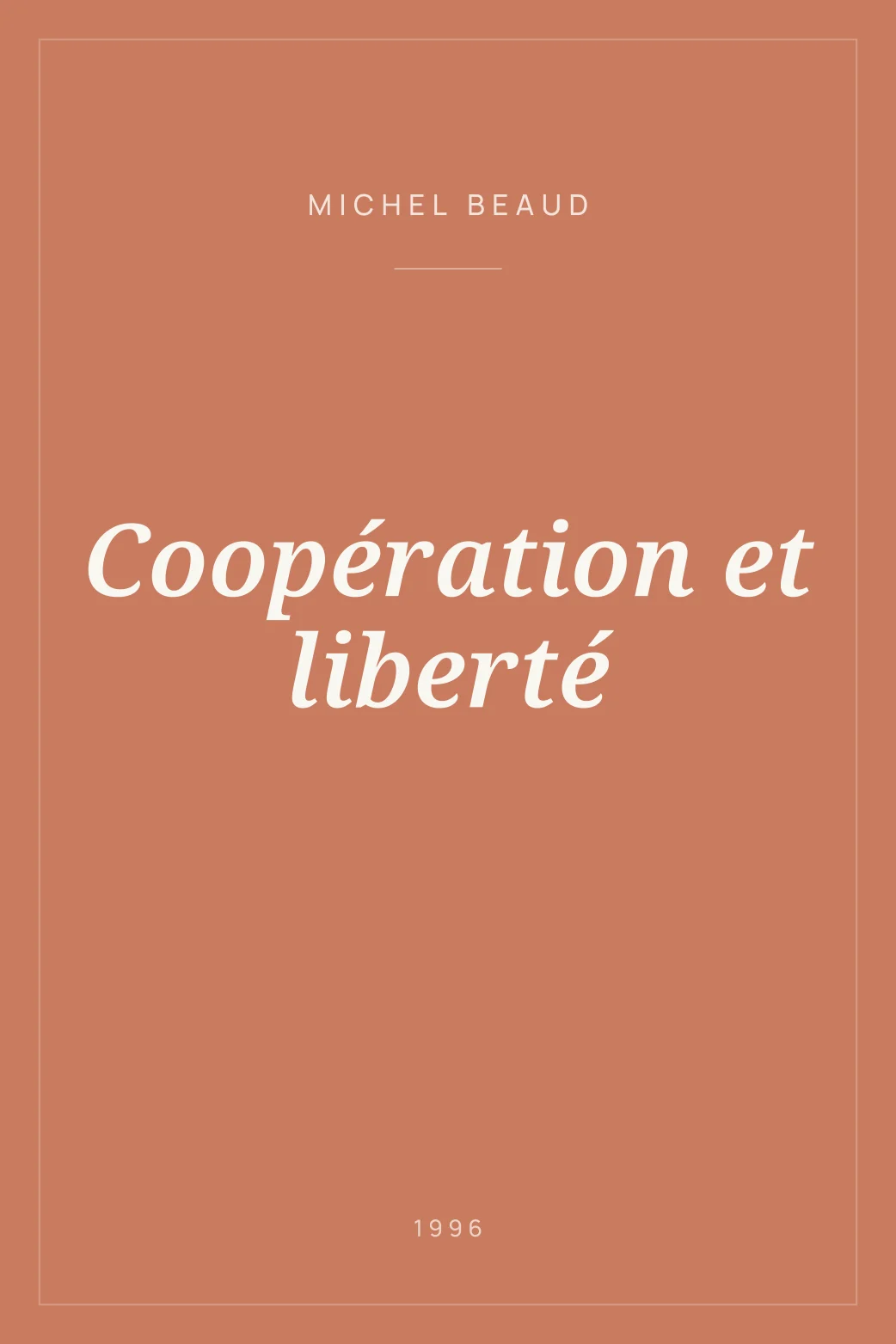 Portada de Coopération et liberté