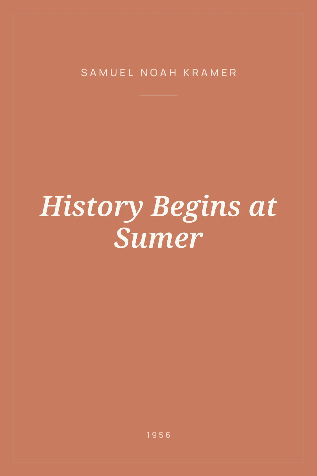 Portada de History Begins at Sumer