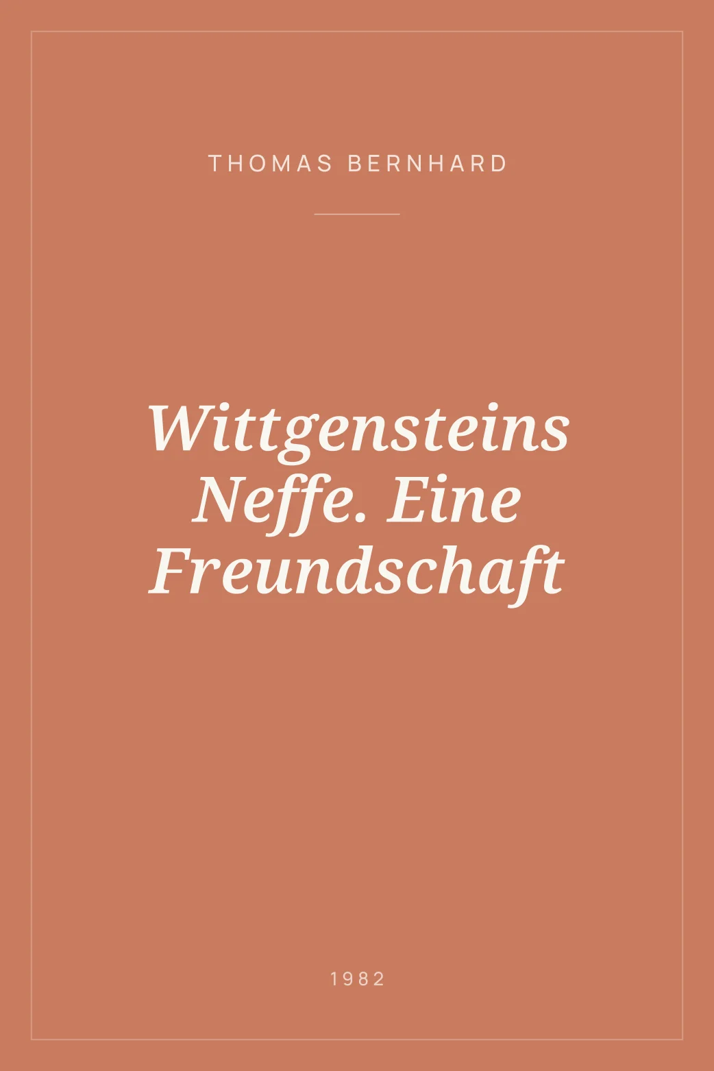 Portada de Wittgensteins Neffe. Eine Freundschaft