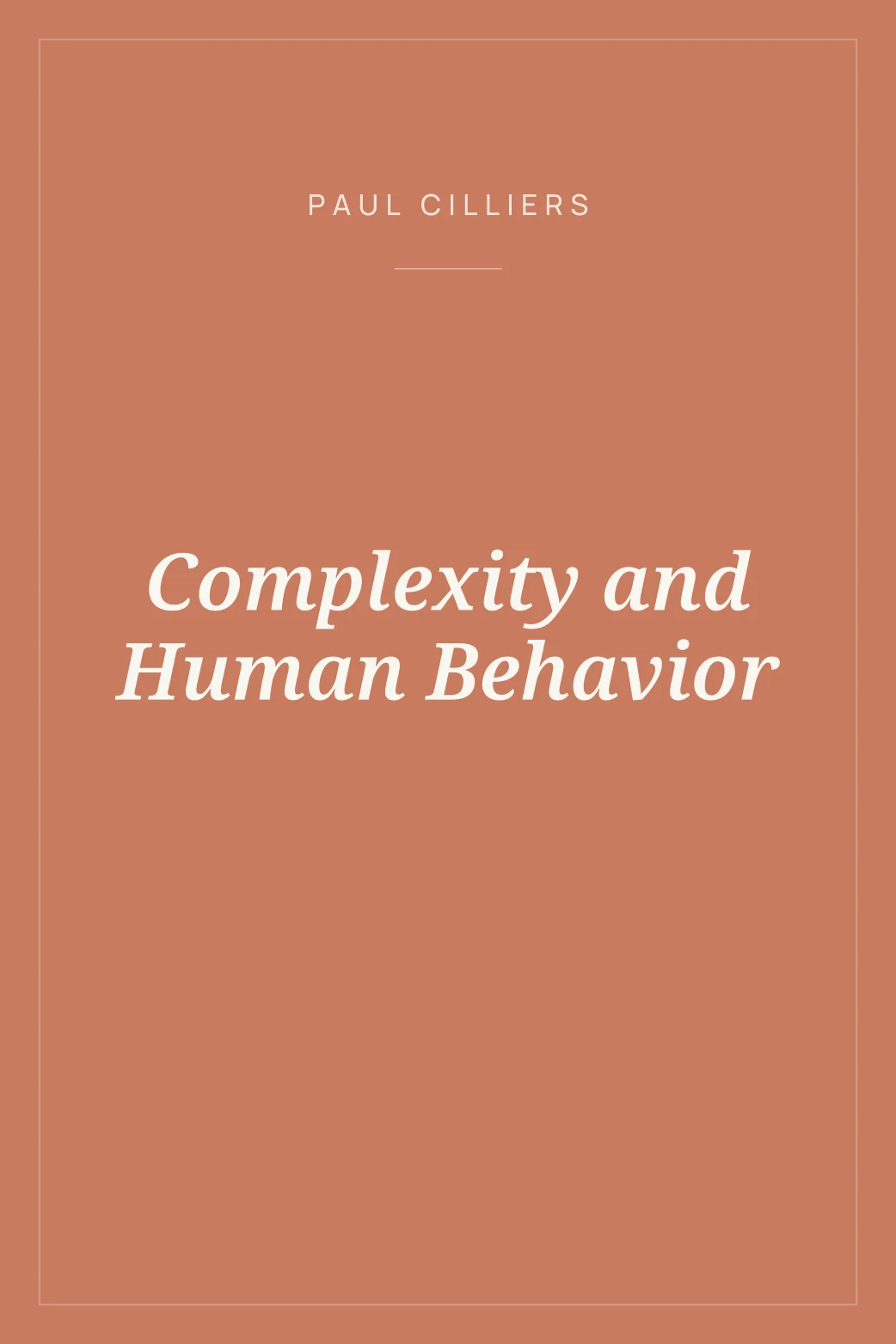 Portada de Complexity and Human Behavior