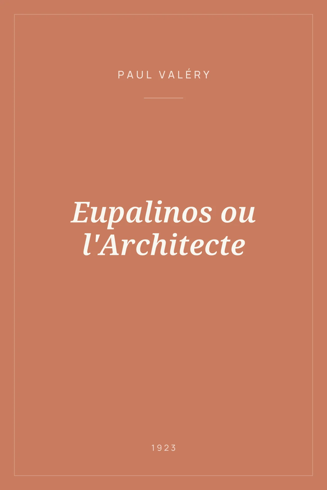 Portada de Eupalinos ou l'Architecte
