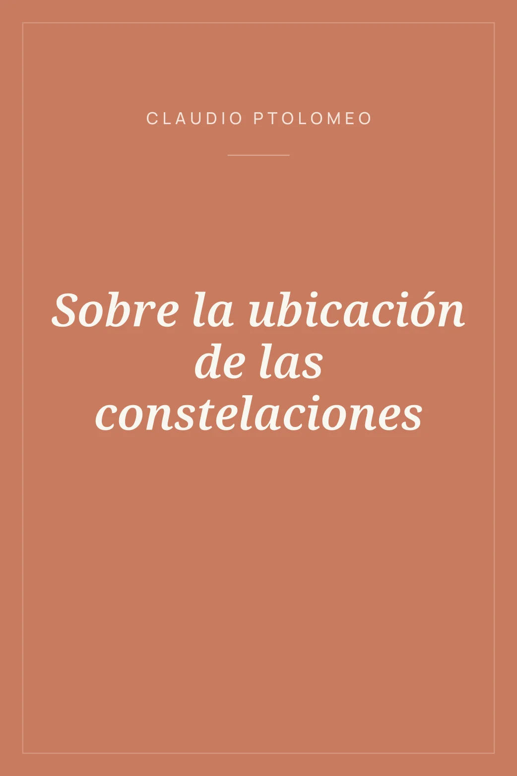 Portada de Sobre la ubicación de las constelaciones