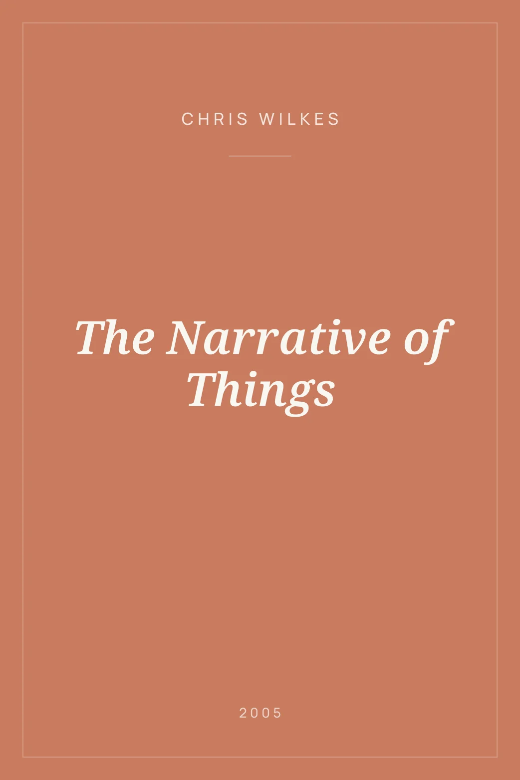Portada de The Narrative of Things