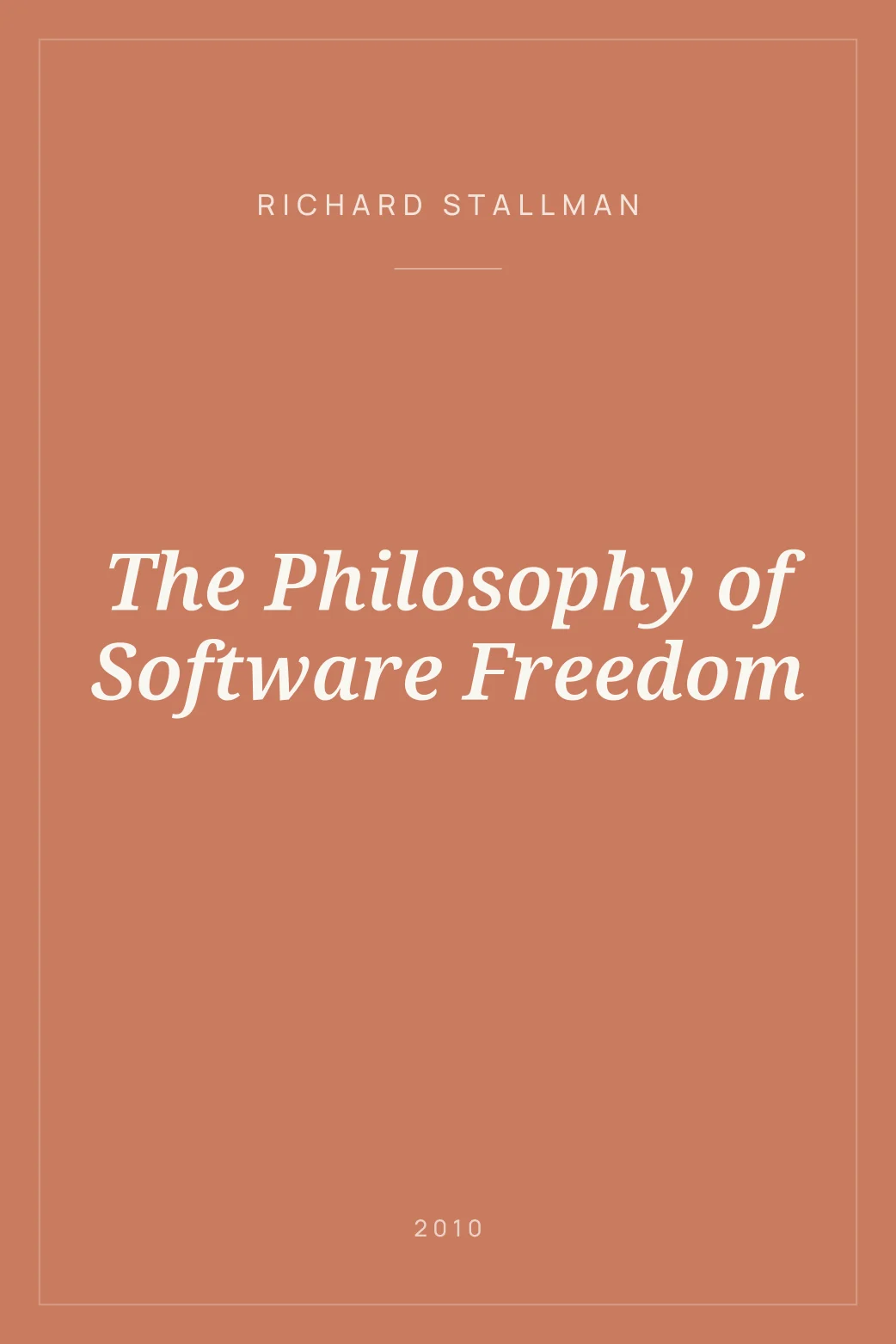Portada de The Philosophy of Software Freedom