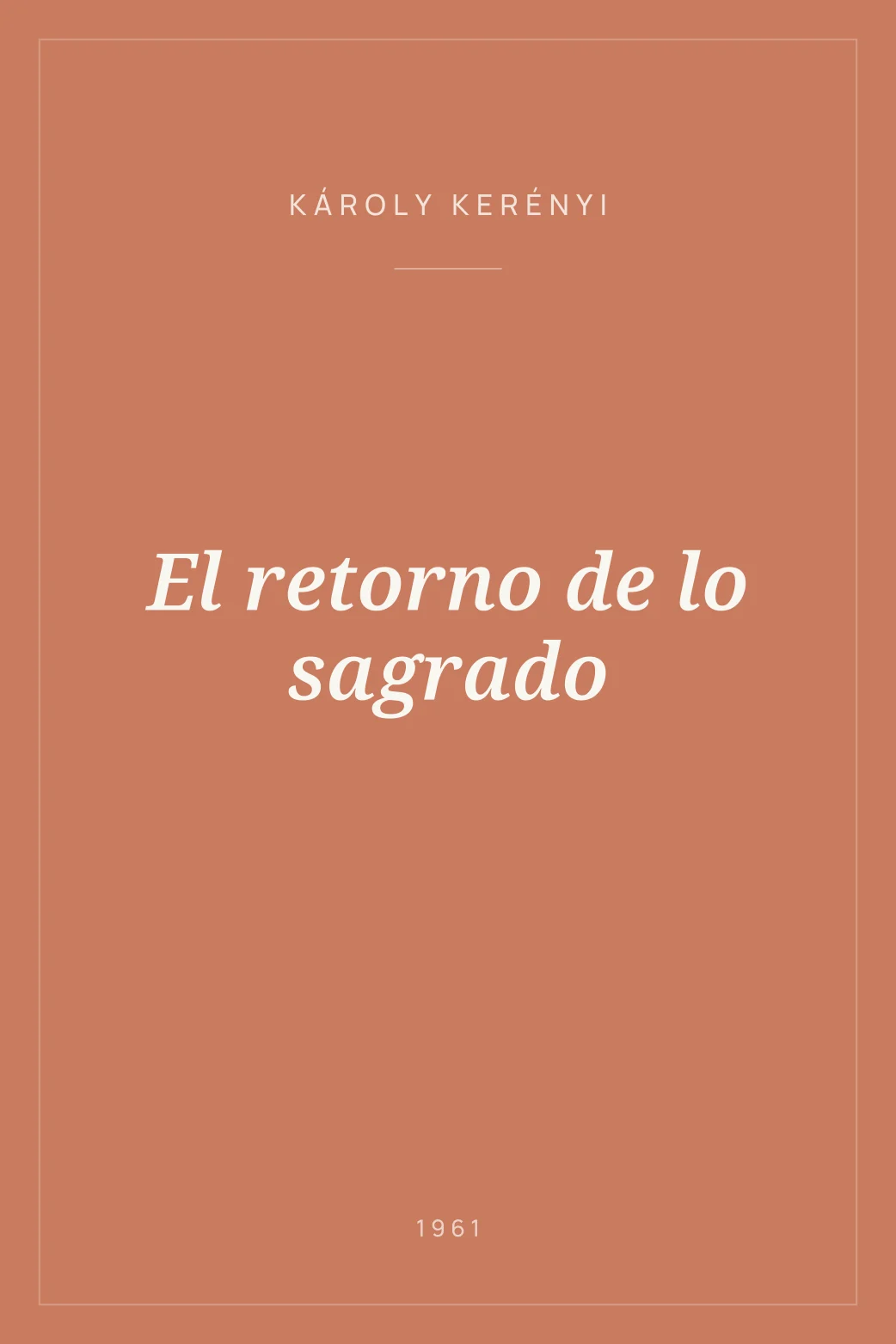 Portada de El retorno de lo sagrado
