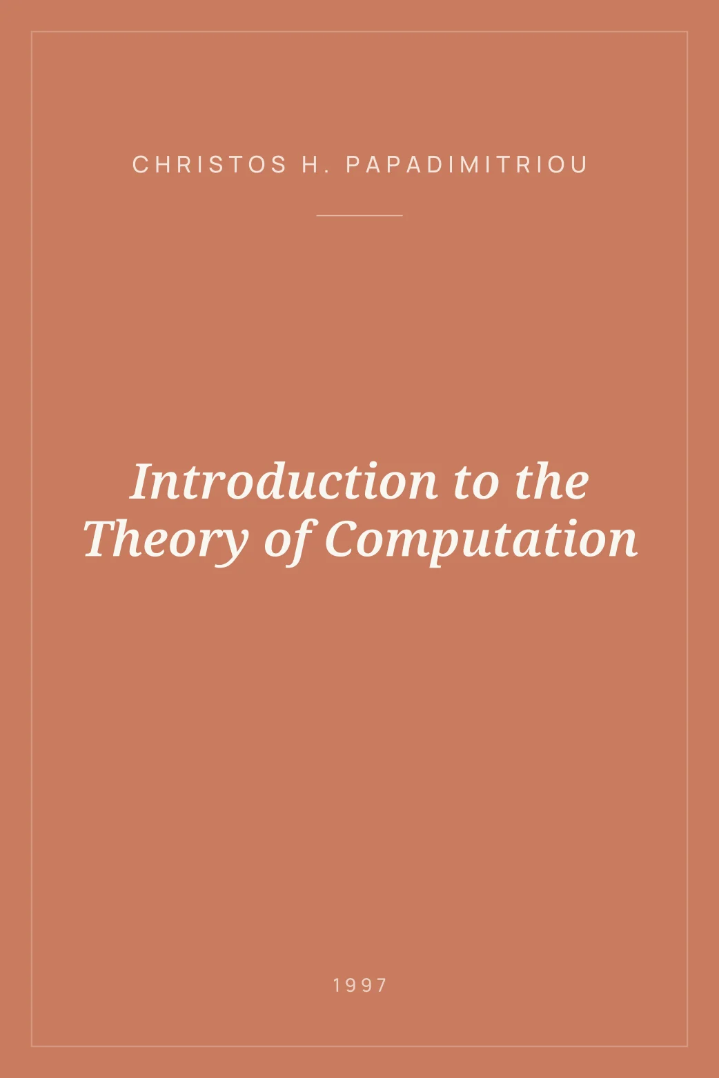 Portada de Introduction to the Theory of Computation