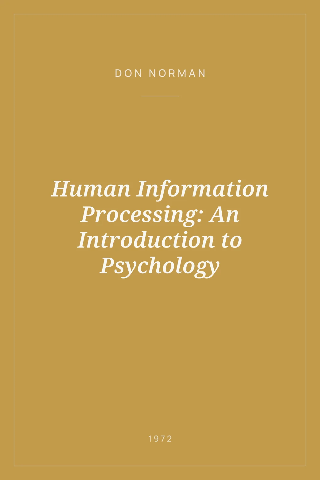 Portada de Human Information Processing: An Introduction to Psychology