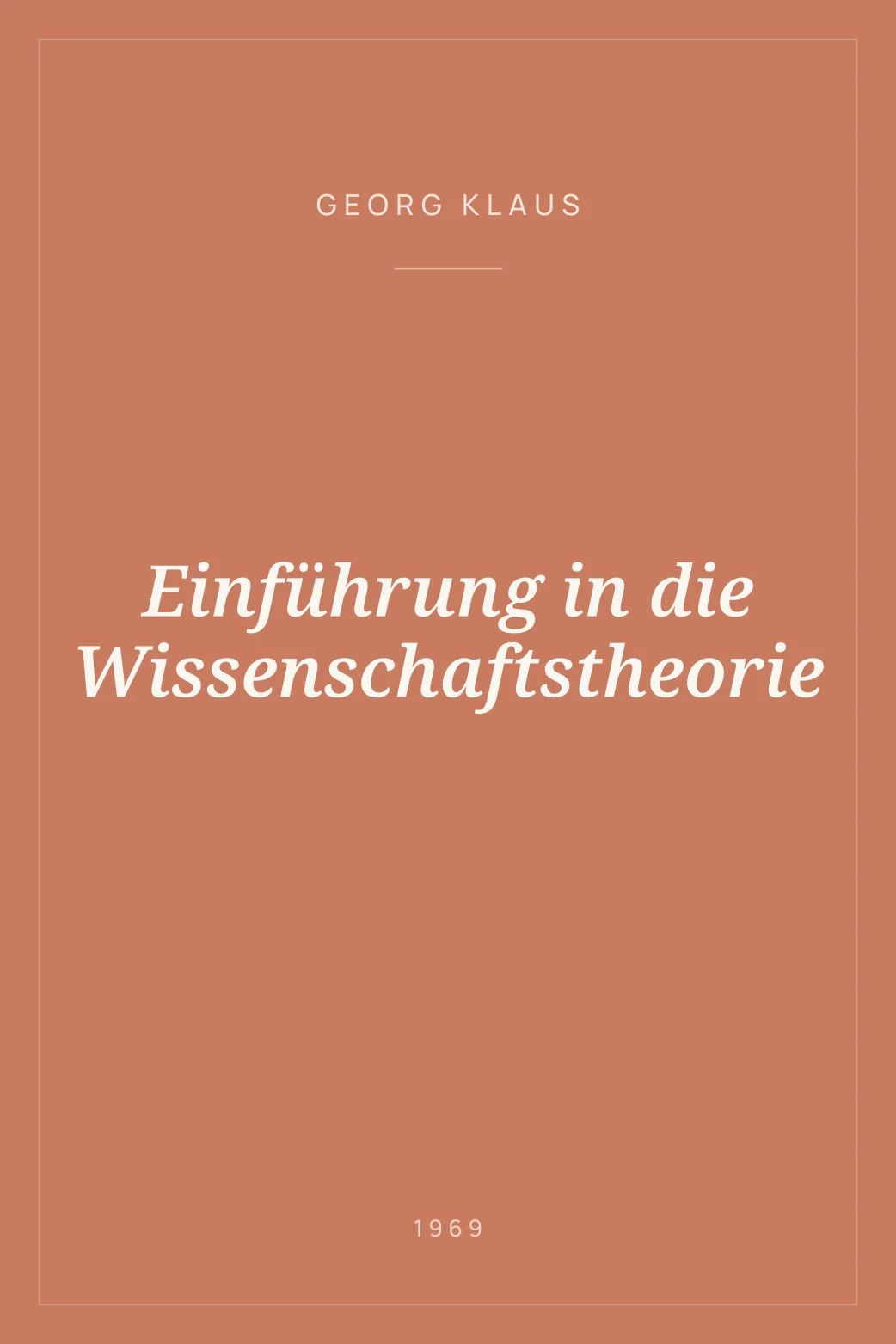 Portada de Einführung in die Wissenschaftstheorie