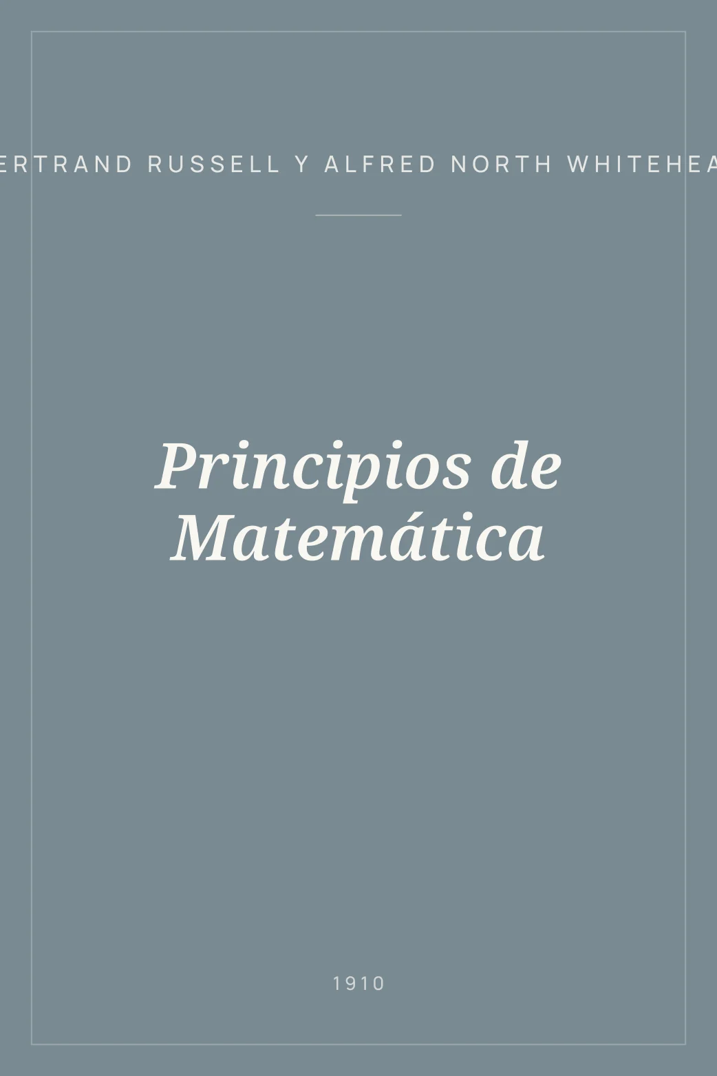 Portada de Principios de Matemática