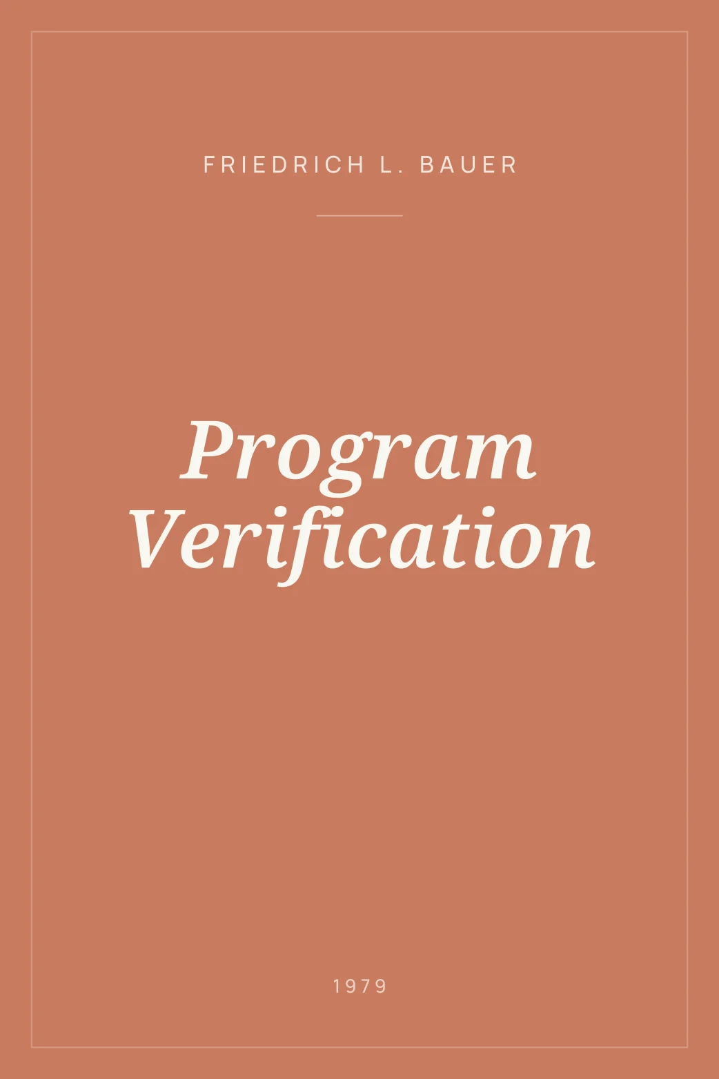 Portada de Program Verification