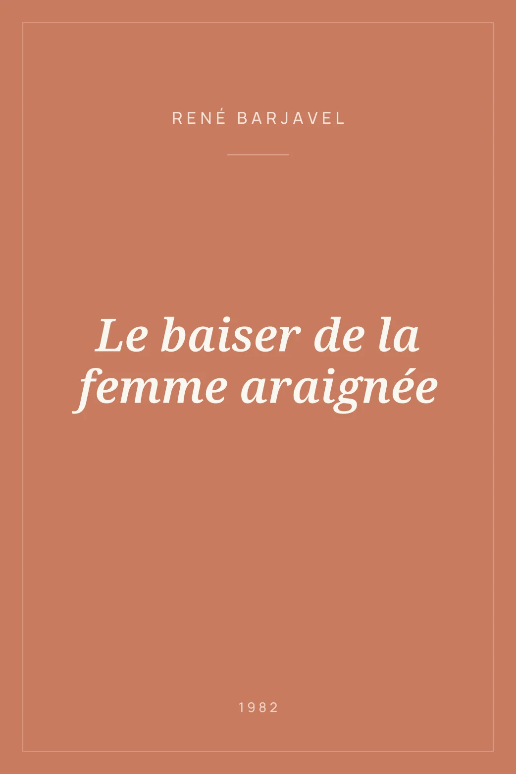 Portada de Le baiser de la femme araignée