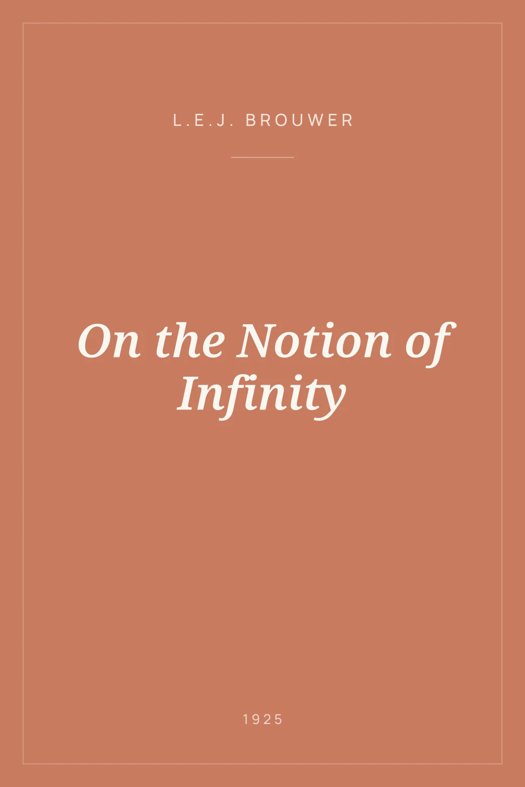Portada de On the Notion of Infinity