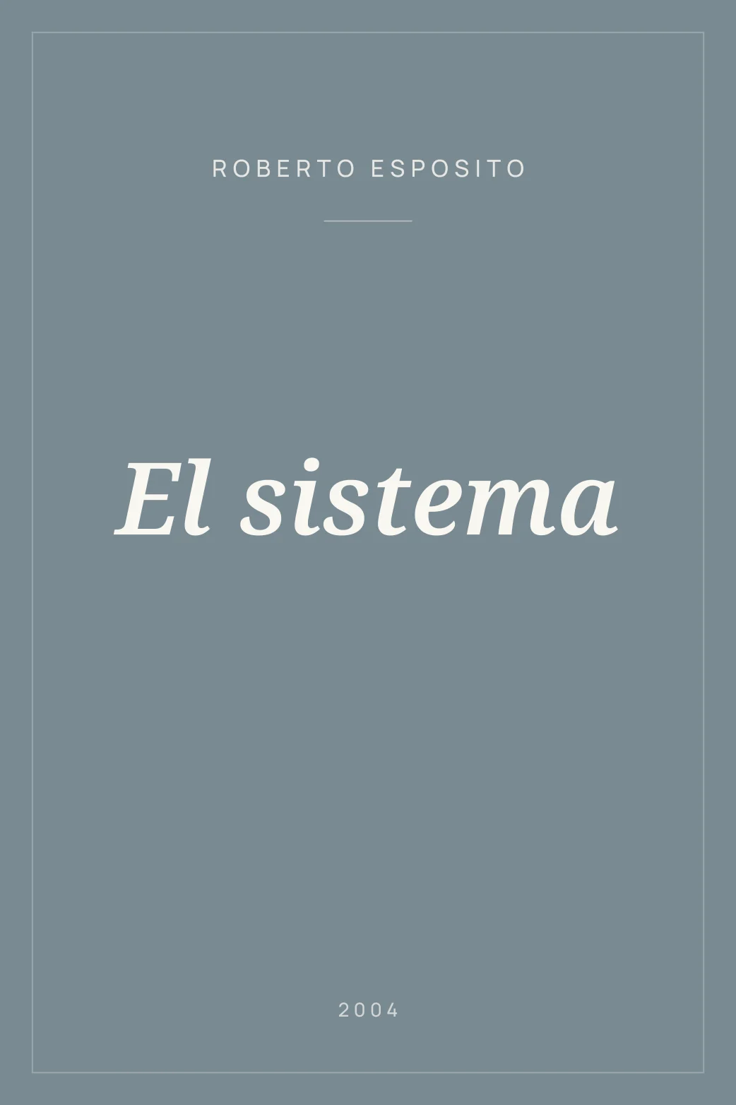 Portada de El sistema
