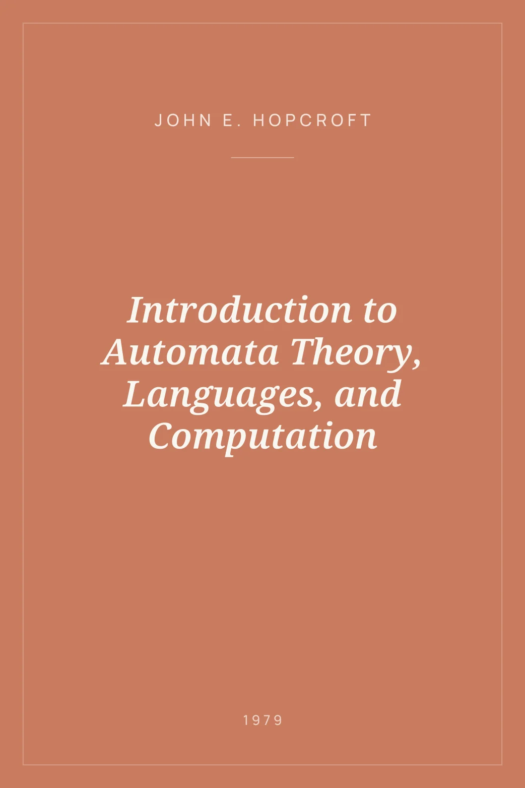 Portada de Introduction to Automata Theory, Languages, and Computation