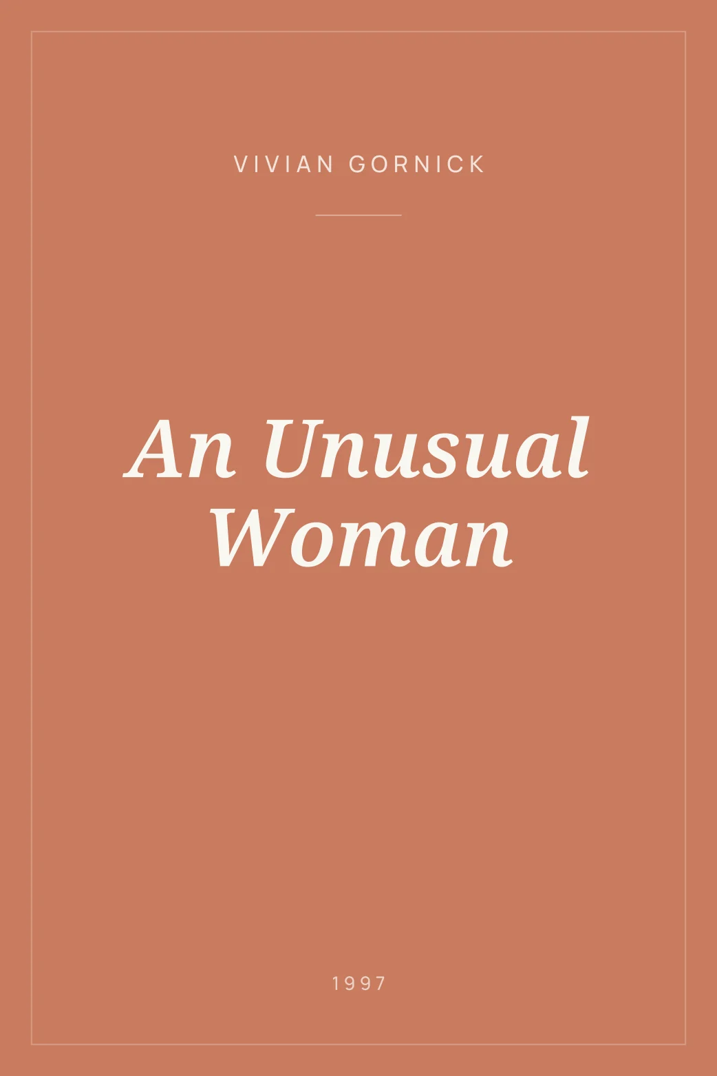 Portada de An Unusual Woman