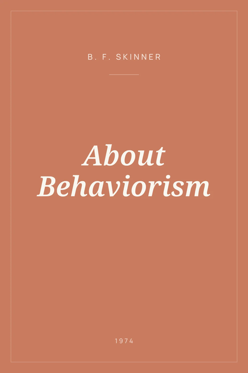 Portada de About Behaviorism