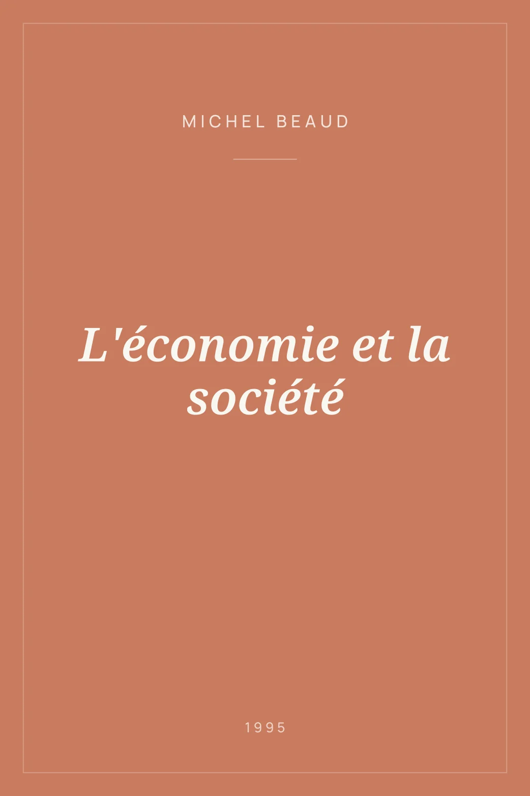 Portada de L'économie et la société