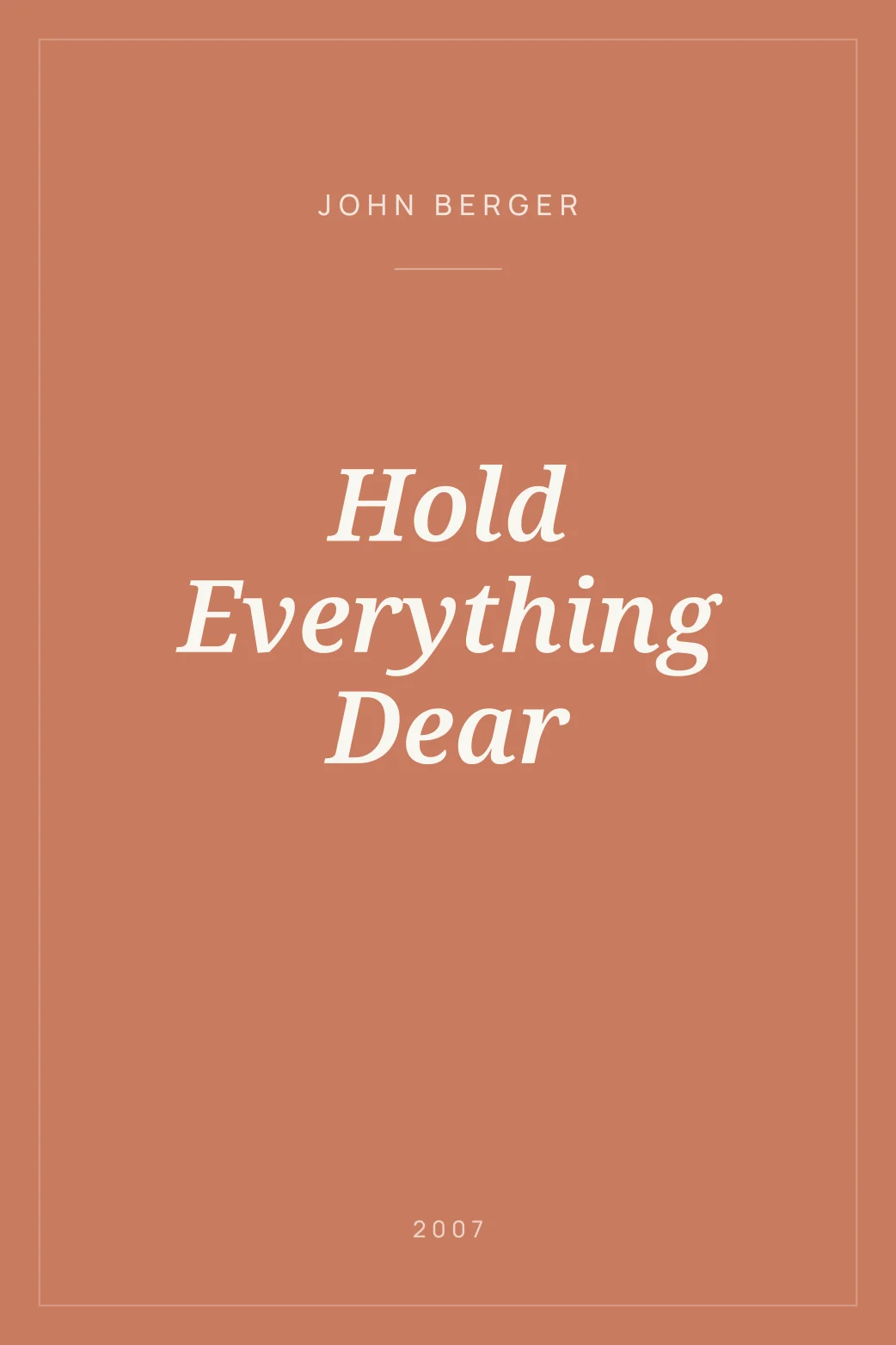 Portada de Hold Everything Dear