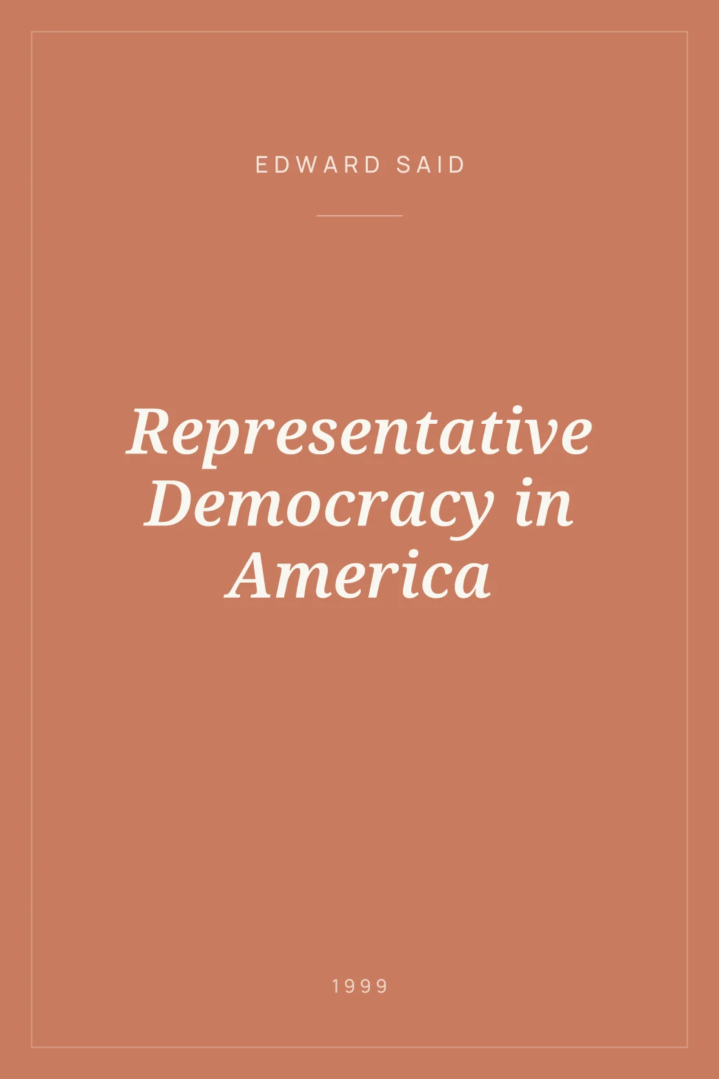 Portada de Representative Democracy in America