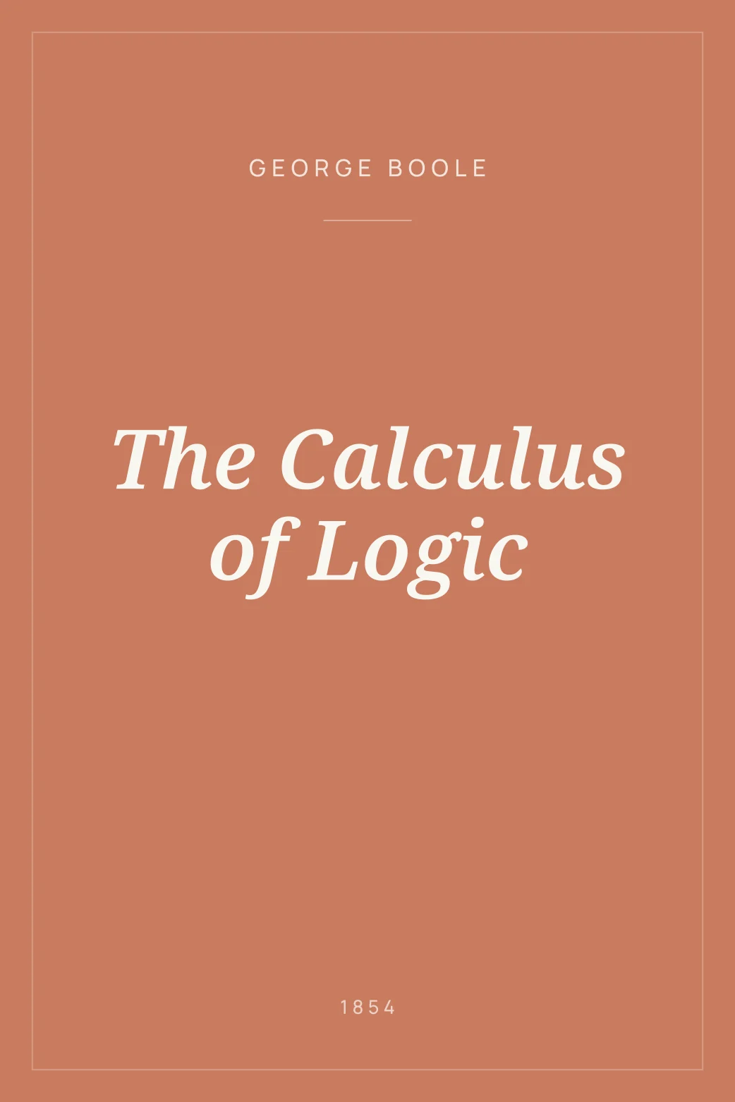 Portada de The Calculus of Logic