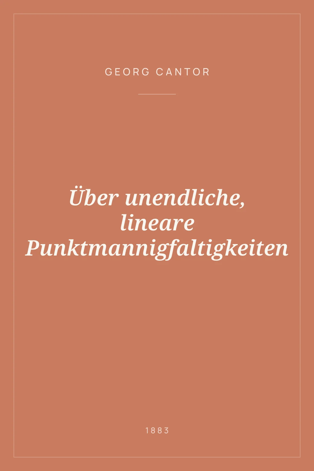 Portada de Über unendliche, lineare Punktmannigfaltigkeiten