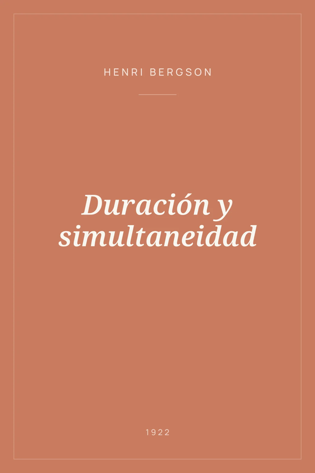 Portada de Duración y simultaneidad