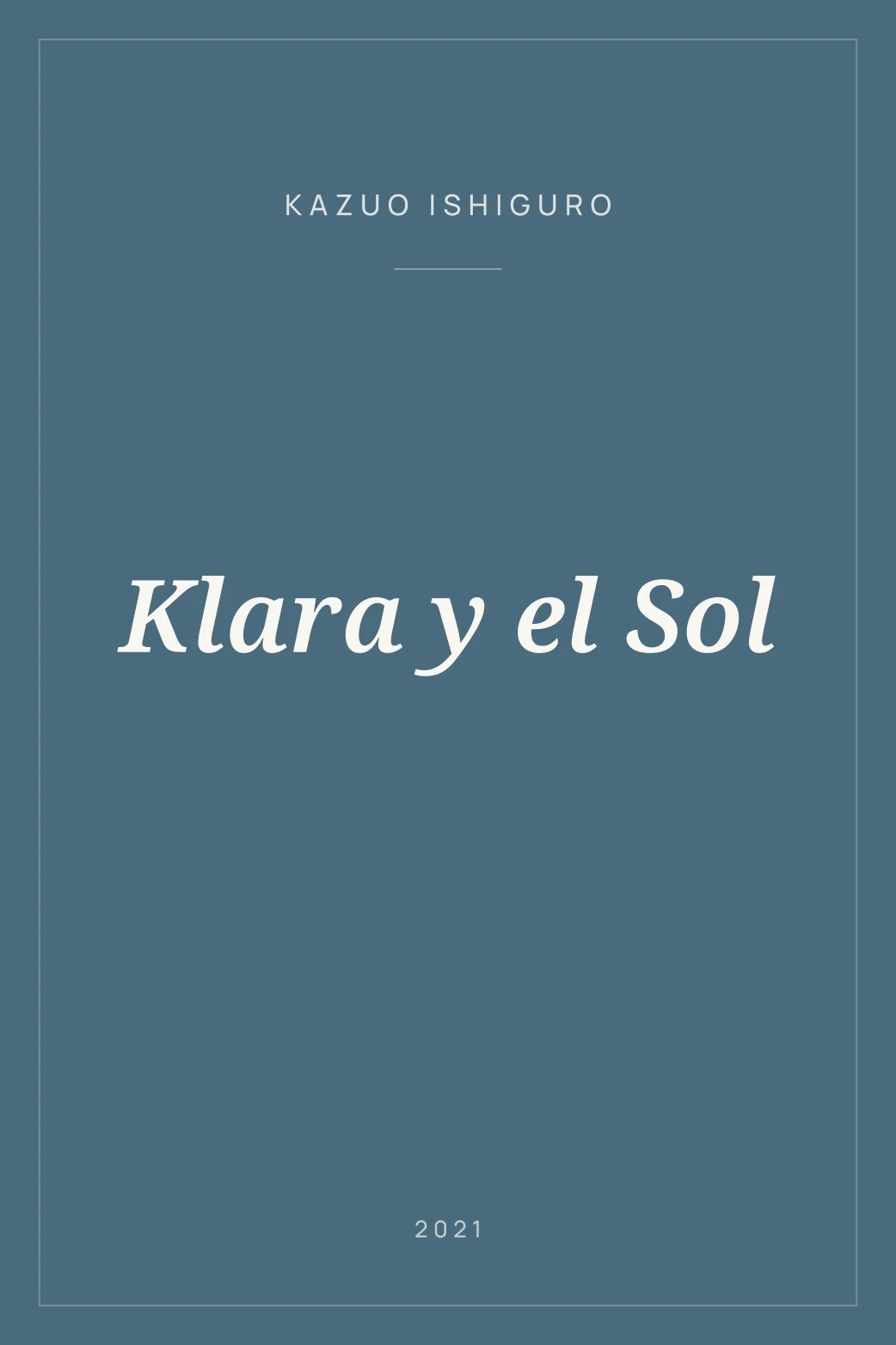Portada de Klara y el Sol