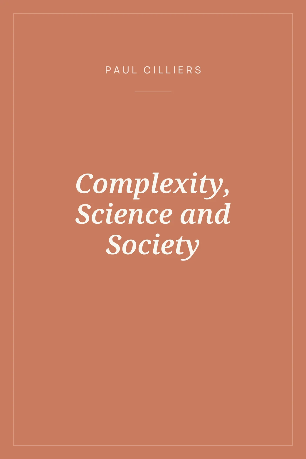 Portada de Complexity, Science and Society
